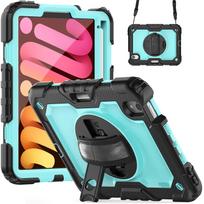Case for iPad Mini 7 (A17 Pro)/ Mini 6 8.3'' with Screen Protector Pencil Holder [360 Rotating Hand Strap] &Stand Shockproof For iPad Mini 7 6