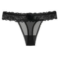 Moteriškos seksualios nėriniuotos kelnaitės žemu juosmeniu apatinis trikotažas Moteriški G styginiai Mylimas apatinis trikotažas Permatomas Intymus One Size juoda