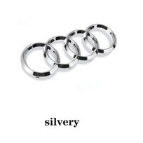 AA--Black/Silver 4 Ring ABS Car Hood Front Bonnet Grill Rear Trunk Emblem Logo Badge Sticker For Audi A3 A4 A5 A6 A7 Q2 Q3 Q5 Q8 Rear 185mm