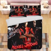 M-Michael J-Jackson T-Thriller Antklodės Užvalkalų Rinkinys Namų Stiliaus Patalynės Minkštos Skalbiamos Medvilninės Lovos 3 Dalių Rinkinys Studentų Bendrabučio Dovana EU Single 135*200cm/53x79in 3pcs white
