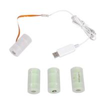 USB į LR14 C baterijų eliminatoriai Pakeitimo rinkinys 5V į 6V maitinimo šaltinio keitikliai 4 LR14 C jungiamasis laidas balta