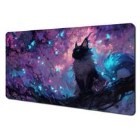 Neonstyle Fantasy Black Cat Design Mouse Pad Desk Mat Gaming Pad Nonslip Stitched Edge Pc Accessories Computer Mousepads 800x300x2mm blue