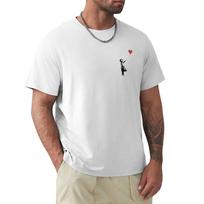 Banksy Graffiti Girl With Balloon Street Art Tshirt Casual Fashion Print Tee Top 2XL white