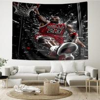 Michael Jordan Dunk Artwork Printed Tapestry, for Bedroom,Livingroom, dormitory, Large Wall Decor, Fabric Decor Fan Birthday Gifts 130cmx150cm gray