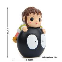 Dervos Animacinis Mano Kaimynas Totoro Miniatiūrinis Sodo Dekoras Su Lapų Dizainu Namams Biurui Dovana CoalBall beige