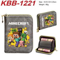 Minecraft Accordion Card Wallet Multi-Slot Zip Coin Purse Durable Large Capacity ID Holder 1pcs 10.5x8x2.5cm