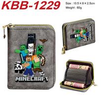 Minecraft Accordion Card Wallet Multi-Slot Zip Coin Purse Durable Large Capacity ID Holder 1pcs 10.5x8x2.5cm