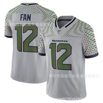 Seattle Seahawks Football Jersey Cotton Team Sport Shirt Men Women Rugby Training Uniform XL gray
