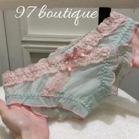 Lady Summer Pure Desire Sexy Lace Edge Bow Triangle Briefs one size gray