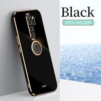 Dengiamas kvadratinio piršto žiedo laikiklio telefono dėklas, skirtas Xiaomi Redmi Note 8 Pro 2021 New Note8 8pro prabangus minkštas silikoninis stovo dangtelis redmi 9T