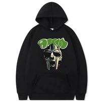 Animacinis Mf Doom Hoodie Moterims Unisex Megztinis Ilgomis Rankovėmis Megztiniai su Gobtuvu Megztiniai Žieminiai Harajuku Gatvės Apranga Viršutiniai Drabužiai L juoda