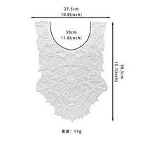 White Water-Soluble Lace Hollow Mesh Strand Embroidery Patch Wedding Dress Neckline Decoration Front Collar Cloth Sticker Accessories 66951 white