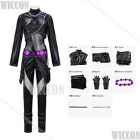 Juodos odos kovos uniforma Rumi Demonų medžiotoja K Pop merginos Cosplay pilnas komplektas Merginos Moters kostiumas Helovino vakarėlio Karnavalo apranga Cos M black