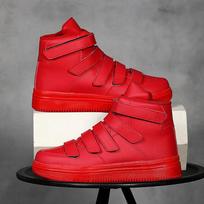 Mens Red High Top Sneakers Man Thick Sole Casual Shoes Streetwear Hip Hop Skateboarding Shoes Men Shoes Black Leather Sneakers 45 red