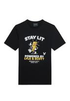 Lyle & Scott Marškinėliai 'Stay Lit' geltona / juoda / balta