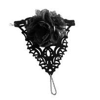 Gothic Black Lace Flower Bracelet Wristband Victorian Costume Accessories for Vampire Night Cosplay, Halloween Party 1