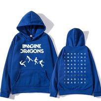 Streetwear Unisex Loom Tour 2026 Imagine Dragons Ilgomis Rankovėmis Žieminiai Džemperiai Per dideli Su Gobtuvu Kišenė Moteriški Vyriški Drabužiai S juoda