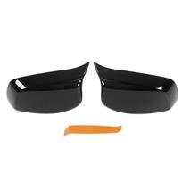 Left Right Side Door Mirror Cover Outside Rear View Mirror Trim 51167078360 for 5 6 Series E60 E61 E63 E64 2003‑2007 black