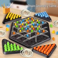 Parent-Child Chess: Interactive Triangle Board Game for Kids' Logic and Concentration Development E-commerce Set - 84 Pieces + 50 Bands white
