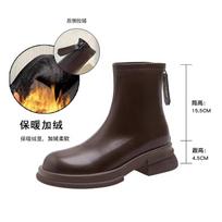Single boots children's spring and autumn Martin boots women's British style 2025 new trendy cool ins show thin boots elastic short boots 40 black
