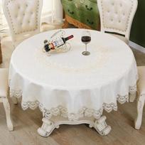 European Entry Lux Tablecloth Tribute Silk Jacquard Lace Round Tablecloth for Elegant Dining 60*120