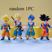 4Pcs Anime Dragon Ball Young Son Goku Son Gohan Trunks Gotenks Standing Collection Model Toy Gift Set Action Figure PVC Premium Quality gray