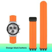 SWATCH Gumos apyrankė YCS YAS YGS IRONY YCS ycs400/404/420 Sportinė guminė laikrodžio apyrankė Magnetinis užsegimas Laikrodžio apyrankė 17/19/21mm 17mm orange