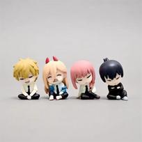 Anime Chainsaw Man Figure Shoulder-Back Sleeping Style Figerine Denji Hayakawa Aki Power Character Collection Model Toys Gifts no box beige