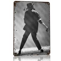 Michael Jackson D Printed Texture Poster Personalized Wall Art Retro Metal Tin Signs for Home Decor Room Accessories House Bar 30x40cm(11.8x15.7inch) gray