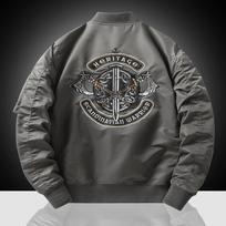 Men Embroidered Air Force Ma1 Workwear Bomber Jacket Baseball Uniform Casual Outwear for Spring Autumn Streetwear XXXXL pilka