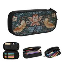 William Morris Original Vintage Poster - Strawberry Thief 1883 Pencil Cases for Student Gifts Pen Box Pencil Bag Pencil Pouch 21x10.5x5cm gray