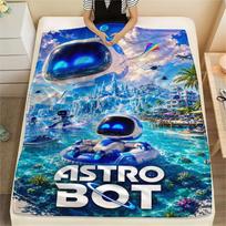 1PC ASTRO BOT Patterned Flannel Blanket Suitable For All Seasons for Home Decor Warmth and Comfort Gifts Holiday Present 130cm x 150cm blue