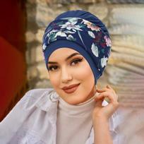 Naujos Musulmonės Minkštos Tamprios Turbanų Kepurės Iš Anksto Surištas Skara Gėlėta Spausdinimo Hidžabai Bandana Chemoterapijos Kepuraitės Dangalas brown