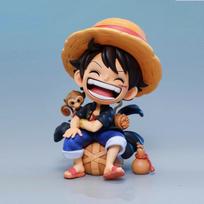 13cm Anime Figure One Piece Monkey D Luffy Roronoa Zoro Kawaii Toys Q Figural Nendoroid Car Decoration PVC Model Gifts for Boys