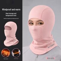 Windproof Fleece Balaclava with Glasses Slot for Winter Motorcycle and Cycling One Size black