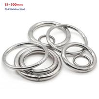 304 Stainless Steel O Ring 15/20/30/40/50/60/70/80/90/100/120-500mm Outer Diameter 3/4mm Thickness Strapping Welded Round Rings M4x90mm-(3Pcs)