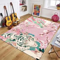 Artistic Tiger Floral Carpet Large Area Rug Living Room Bedroom Mat Home Decoration Bohemian Style Soft Non-slip Rug Mat 40x60cm gray