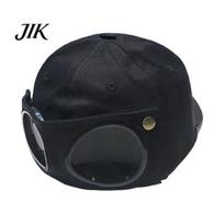 Travel Sunshade Accessories Pilot Goggles Baseball Cap, Integrated Foldable Design, Adjustable UV Breathable Summer Headwear Resistant Sun Hat Kid black