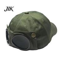 Travel Sunshade Accessories Pilot Goggles Baseball Cap, Integrated Foldable Design, Adjustable UV Breathable Summer Headwear Resistant Sun Hat Adult gray