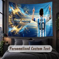 Custom Name Text Tapestry,Lionel Messi Decorative Wall Hanging, Background Tapestry For Home Bedroom 150cmx200cm