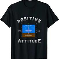 New Positive Attitude Aviation Pilot Primary Flight T Shirt Made In Usa 3XL blue