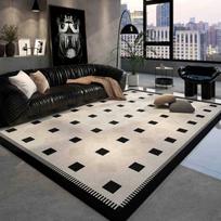 Modern Minimalist Plush Velvet Area Rug Living Room Bedroom Non-Slip Geometric Washable Floor Mat 180x240cm Crystal Velvet gray