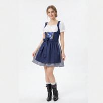 Helovinas Naujas Vokiškas Bavariškas Oktoberfest Tradicinis Kostiumas COS Alaus Mergaitės Suknelė Šventės Kostiumas M blue