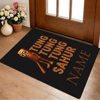 Personalized Name Italian Brainrot Living Room Non-Slip Area Rug Soft Carpet for Bedroom Playroom Sofa Office Home Decor Doormat 40cmx60cm brown