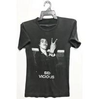 Tour concert promotion T shirt vintage 70s SID VICIOUS PUNK ROCK 100 gray