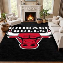 Chicago Bulls Carpet Door Mat for Living Room or Bedroom Protective Mat Under Chair Office Decoration Christmas Gift Birthday Present 80cmx120cm white