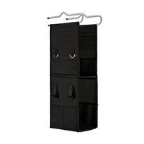 Hanging Closet Shelves with 3 Open-Front Levels, Side Pockets and Front Accessory Holders for Clothing, Towels, Bags, and Small Items 1