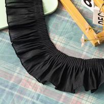 Chiffon Chiffon Lace Trims 2Yards Pleated Lac Trims Clothing Diy Crafts Supplies Chiffon Fabric Black 10cm