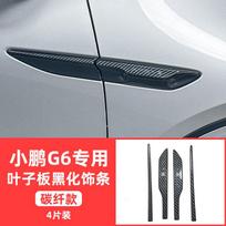 For Xpeng G6 -2026 Side Fender Emblem Sticker Anti-Scratch Decor Trim Car Styling Gloss Black Exterior Modified Accessories ABS-Carbon Fiber-4P