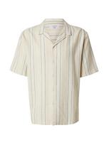 DAN FOX APPAREL Marškiniai 'Martin' zomšos spalva / juoda / balkšva
